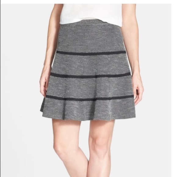 Halogen Striped Tweed Skater Skirt - Picture 1 of 10